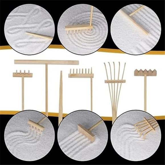 Zen Garden Kit 11x8in Beautiful Premium Japanese Mini Rock Garden Gift Set. Home - Picture 4 of 6